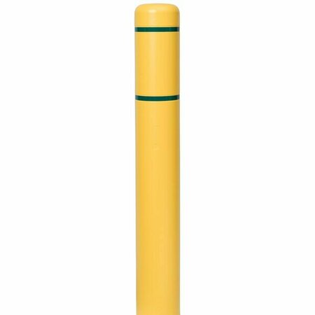 INNOPLAST BollardGard 7 1/8'' x 60'' Yellow Bollard Cover with Green Reflective Stripes BC760Y-GRN 269BC760YGRN